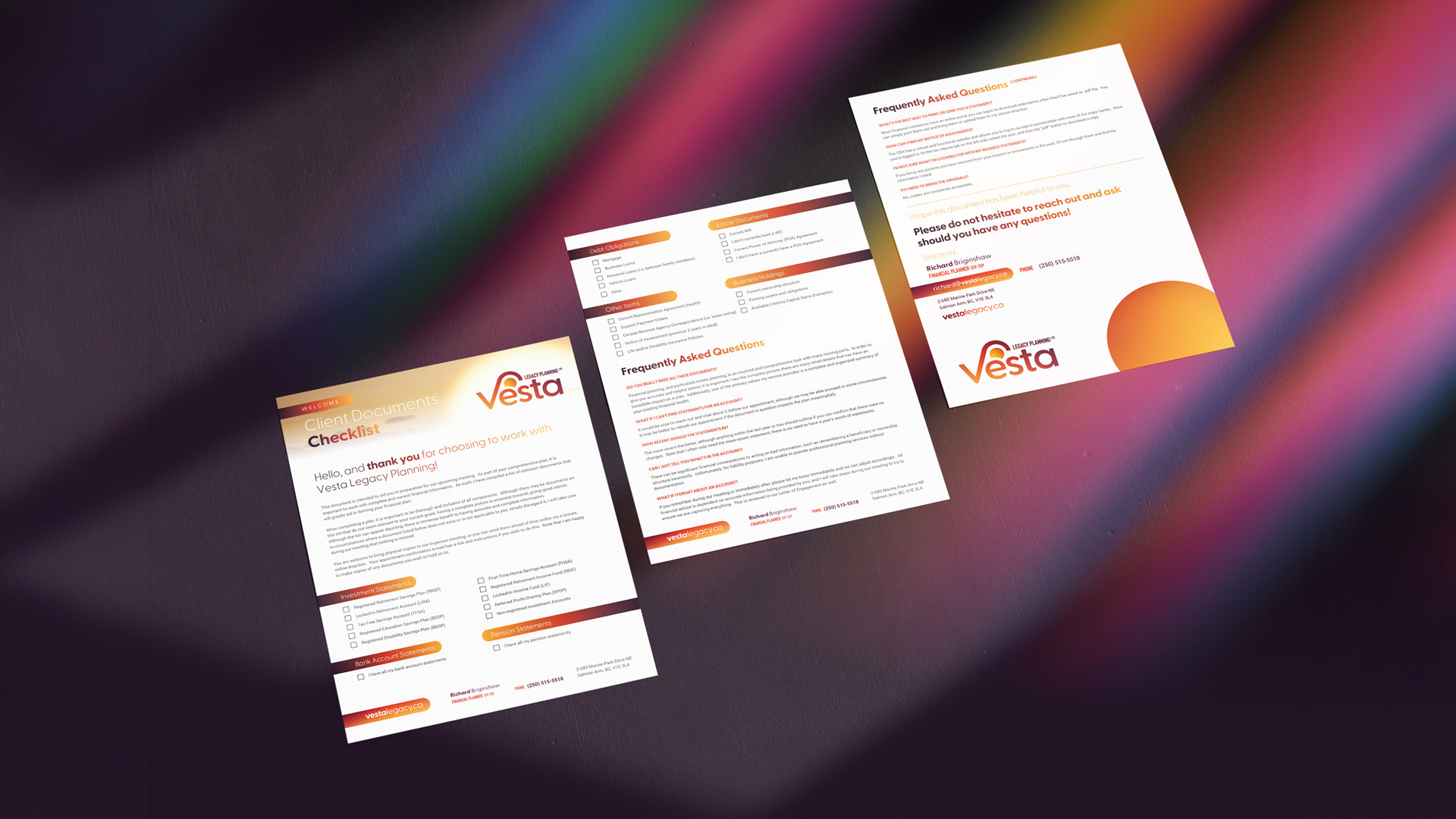 Vesta client documents checklist